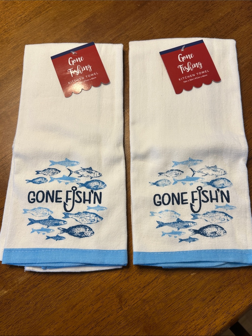 🆕 Gone Fish’n Kitchen Hand Towels - Set of 2